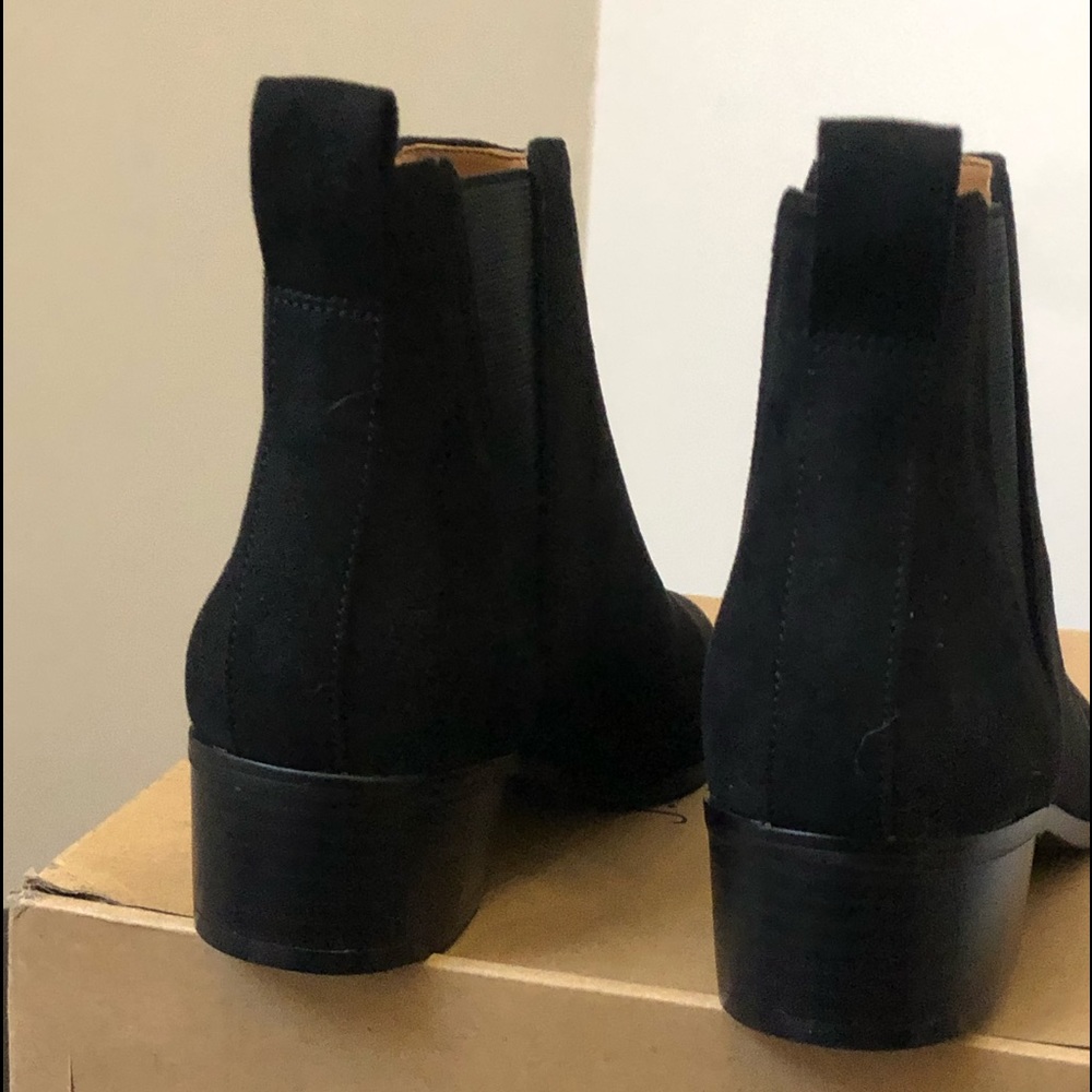 New JCrew Black suede ankle boots